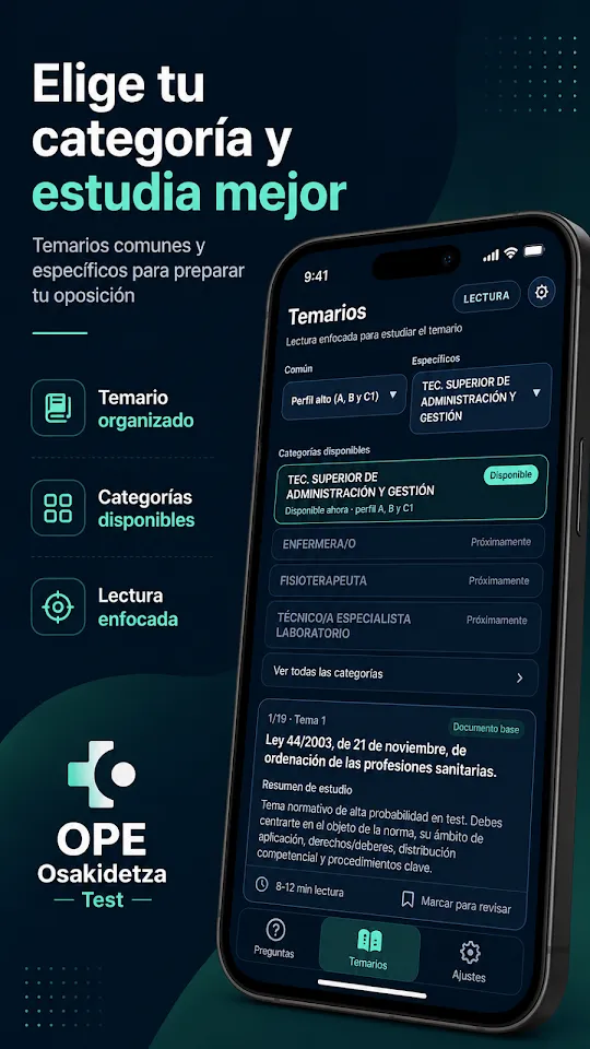 Pantalla de OPE Osakidetza Test (captura 2)
