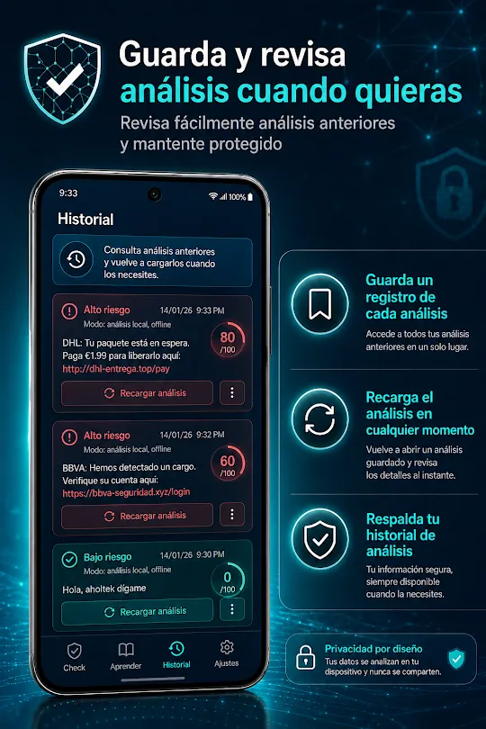 Pantalla de ScamSentry, app contra estafas (captura 3)